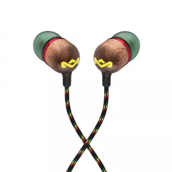 Marley Smile Jamaica káblové slúchadlá do uší s mikrofónom a USB-C, 9 mm meniče – Rasta (EM-JE042-RA)