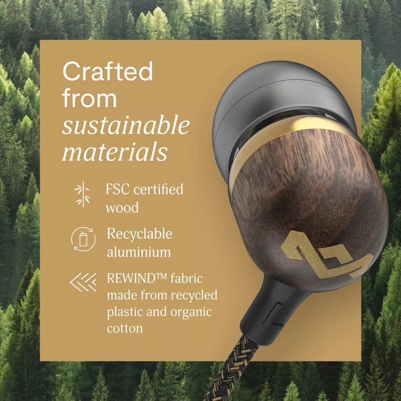 Marley Smile Jamaica káblové slúchadlá s mikrofónom, USB Type-C, mosadz