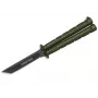 K25 36249 Balisong Motýlí nôž, zelený