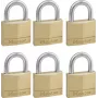 Master Lock 140EURSIX balenie 6 ks rovnako uzamykateľné visiace zámky 22mm mosadzné telo