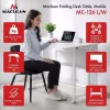 MCN Maclean MC-126 L/W skladací L-shaped písací stôl, biely, mobilný, 100x73 cm, nosnosť 50 kg