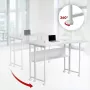 MCN Maclean MC-126 L/W skladací L-shaped písací stôl, biely, mobilný, 100x73 cm, nosnosť 50 kg