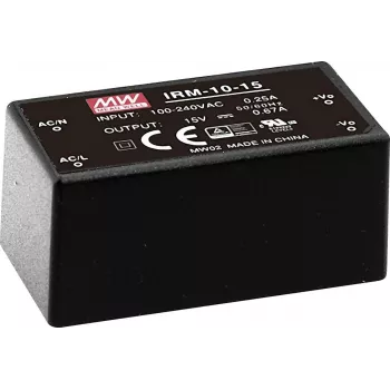 MEAN WELL IRM-10-12 AC/DC napájací zdroj 10,2W 12V 0,85A zaliaty PCB montážny modul čierny