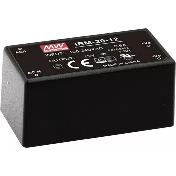MEAN WELL IRM-20-24 20W 24V 0,9A zaliaty PCB montážny napájací zdroj, 85-264V AC vstup, čierny