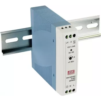 MEAN WELL MDR-20-15 DIN lištový napájací zdroj 15V DC 1,34A 20W
