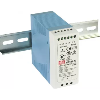 MEAN WELL MDR-40-12 DIN lištový napájací zdroj 12V DC 3,33A 40W