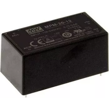 MEAN WELL MPM-20-5 20W 5V 4A zaliaty medicínsky AC/DC napájací modul