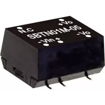MEAN WELL SBTN01N-05 1W DC-DC konvertorový modul, 5V vstup, 5V výstup, 200mA, SMD, izolovaný