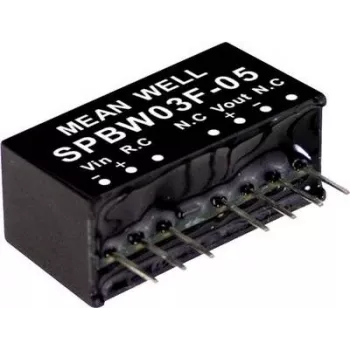 MEAN WELL SPBW03G-05 3W DC-DC meničový modul 5V 600mA 9-18V vstup DIP24