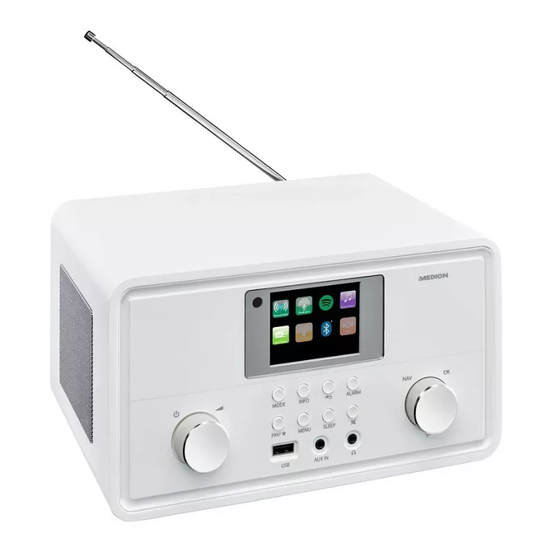 MEDION MD 88069 internetové rádio s DAB+, FM, Bluetooth a WLAN, biela