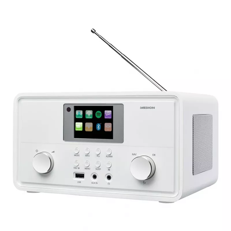 MEDION MD 88069 internetové rádio s DAB+, FM, Bluetooth a WLAN, biela