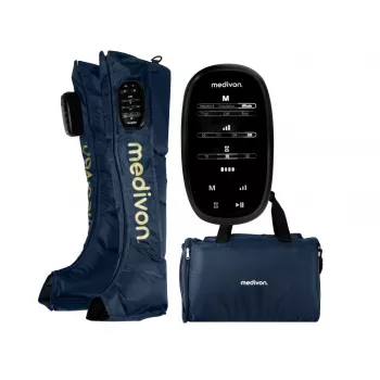 Medivon Compression Massager Aeria - vzduchový kompresný masážny prístroj na nohy a chodidlá s teplom, 3 režimy, 3 intenzity, bezdrôtový ovládač