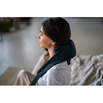 Medivon Hyperion Collar Shiatsu masážny prístroj na krk a ramená s teplom, 8 masážnymi hlavicami, 3 stupňami intenzity, čierna/sivá