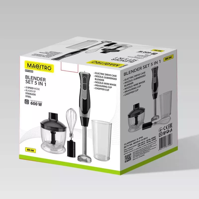 MEO MR-566 MAESTRO 500W sada tyčového mixéra s drvičom, metličkou a odmerkou