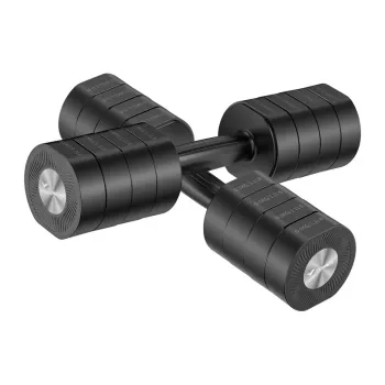 MERACH MR-2444 nastaviteľné jednoručky (sada 2 ks) - 2,5-24 kg, 15 nastavení, otočný regulátor, čierna/červená