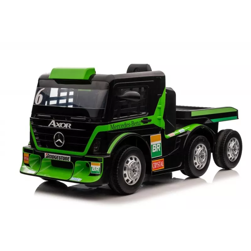 Mercedes Truck + Trailer XMX622B zelené LCD batériou poháňaná hračka