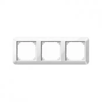 MERTEN 389319 rámik 3-násobný, System M, Polar White Brilliant, lesklý