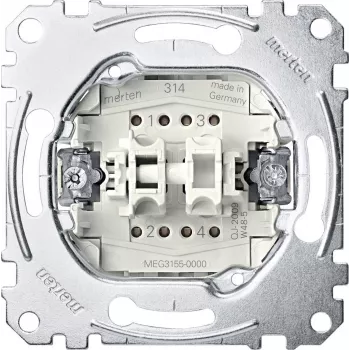 Merten System M dvojitý tlačidlový modul 2 NO 10A 250V AC pod omietku MEG3055-0000