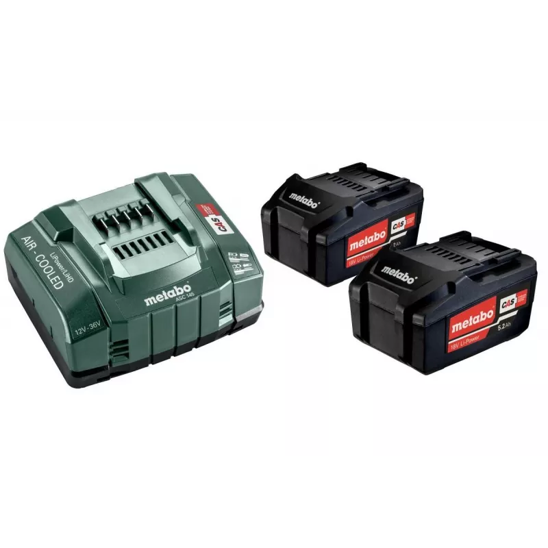 Metabo 18V LiHD 5.5Ah batéria & ASC 145 Air Cooled nabíjačka sada (2 batérie)