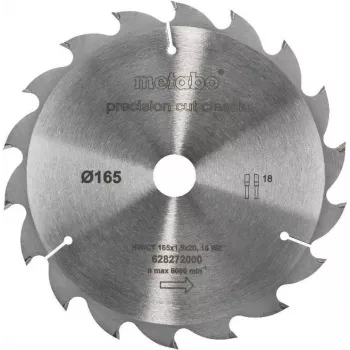 Metabo Classic kotúč píly 165 mm x 20 mm otvor, 18 zubov, ATB, s hrotmi z tvrdokovu, na drevo