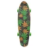 Meteor Cannabis zeleno-hnedo-oranžový mini cruiser skateboard 22 palcov