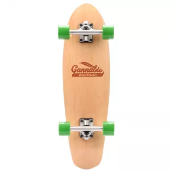 Meteor Cannabis zeleno-hnedo-oranžový mini cruiser skateboard 22 palcov