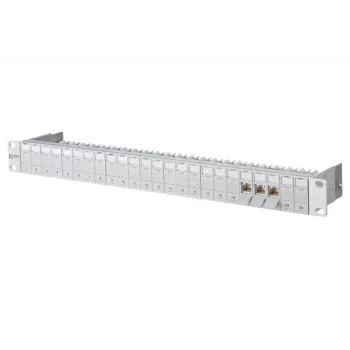 METZ CONNECT 130B11P0-E Cat6a 24-portový tienený patch panel, 1U racková montáž, bez nástrojov IDC, T568A/B, 500 MHz, PoE+ 130B11P0-E-90