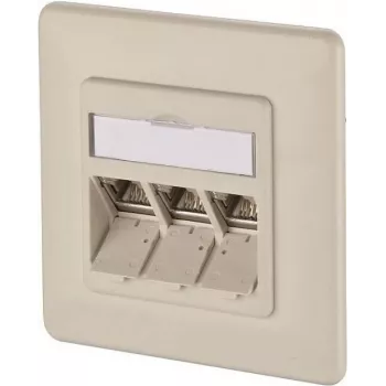 METZ CONNECT BTR IT CONNECT E-DAT modul 3x8(8) UP - sieťová zásuvka pod omietku, 3-port RJ45, CAT 6, tienená, perlovo biela (RAL 1013) 1309131001-E