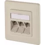 METZ CONNECT BTR IT CONNECT E-DAT modul 3x8(8) UP - sieťová zásuvka pod omietku, 3-port RJ45, CAT 6, tienená, perlovo biela (RAL 1013) 1309131001-E