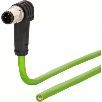 METZ CONNECT M12 zahnutý na otvorený koniec sieťový kábel, 10m, SF/FTP, CAT 5e, bezhalogénový, zelený