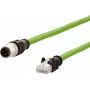 METZ CONNECT sieťový kábel M12 (4-polohový) (S) na RJ-45 (M) 1,0 m 6,5 mm SF/FTP CAT 5e bezhalogénový, bez západky, lanko, ťažná reťaz, D-kódovaný zelený (142M1D15010)