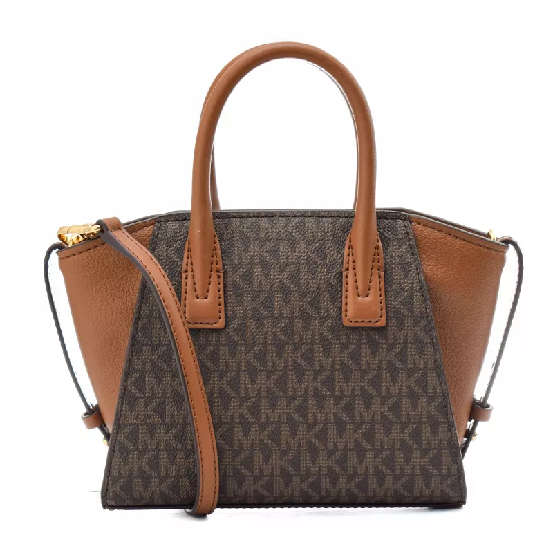 Michael Kors Jet Set Charm oválna crossbody taška hnedá Signature Coated Canvas