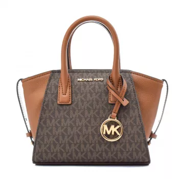 Michael Kors Jet Set Charm oválna crossbody taška hnedá Signature Coated Canvas