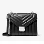 Michael Kors Jet Set Crossbody kabelka čierna Signature Coated Canvas 35R4SWHL6UBLA