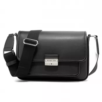 Michael Kors Jet Set crossbody taška čierna signature logo potlač poťahované plátno
