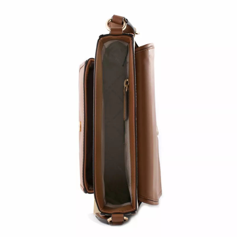 Michael Kors Jet Set crossbody kabelka Vanilla Signature logo potlač potiahnuté plátno 35R5G2BM8BVAN