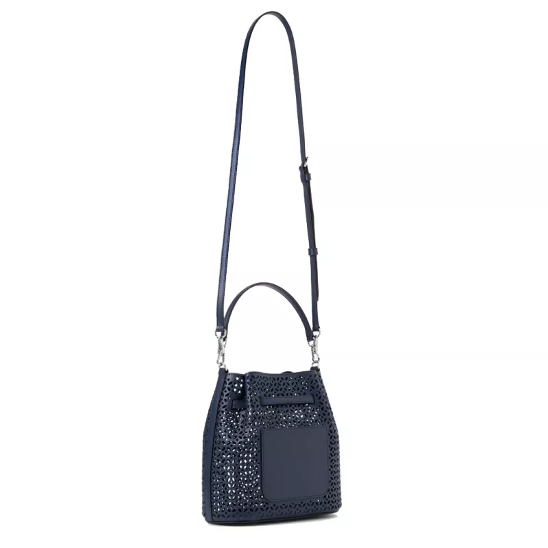 Michael Kors Jet Set Navy Signature Logo crossbody taška 35S6S2ZC1YNAV