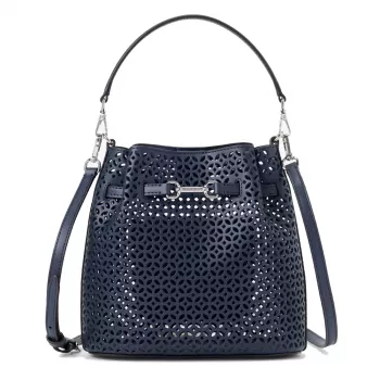 Michael Kors Jet Set Navy Signature Logo crossbody taška 35S6S2ZC1YNAV