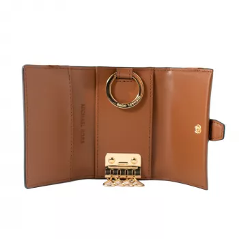 MICHAEL KORS Jet Set Travel puzdro na karty hnedá Signature PVC