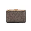 MICHAEL KORS Jet Set Travel puzdro na karty hnedá Signature PVC