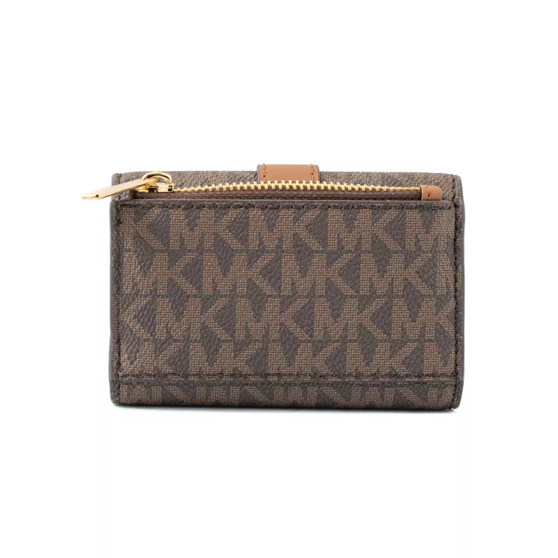 MICHAEL KORS Jet Set Travel puzdro na karty hnedá Signature PVC