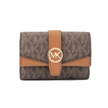 MICHAEL KORS Jet Set Travel puzdro na karty hnedá Signature PVC