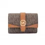 MICHAEL KORS Jet Set Travel puzdro na karty hnedá Signature PVC