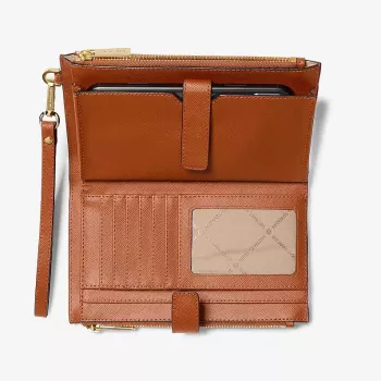 Michael Kors Jet Set Travel Continental Wristlet peňaženka 35F8GTVW0LLUG - saffiano koža, Luggage, zlaté kovanie