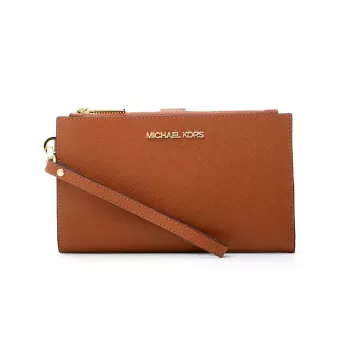 Michael Kors Jet Set Travel Continental Wristlet peňaženka 35F8GTVW0LLUG - saffiano koža, Luggage, zlaté kovanie