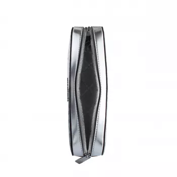 Michael Kors Jet Set Travel crossbody kabelka 35F5STTC9YSIL Silver Signature poťahované plátno
