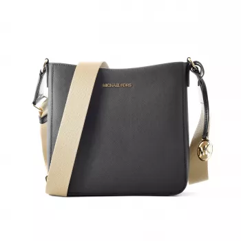 Michael Kors Jet Set Travel crossbody taška čierna saffiano koža 35S4GTVC5LBLA