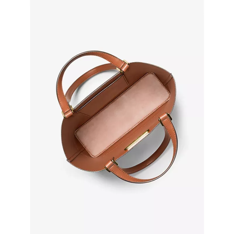 Michael Kors Jet Set Travel crossbody kabelka Luggage Brown Saffiano Leather 35S4GX9T1BLUG