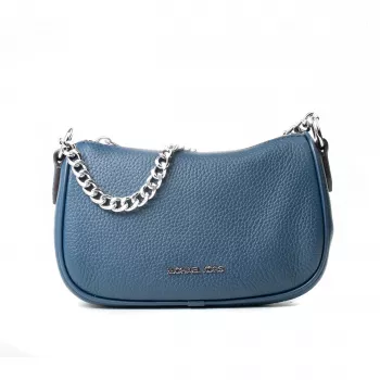 Michael Kors Jet Set Travel crossbody kabelka Navy Signature Coated Canvas