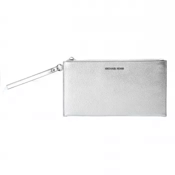Michael Kors Jet Set Travel crossbody kabelka strieborná saffiano koža 35F4STVW3LSIL